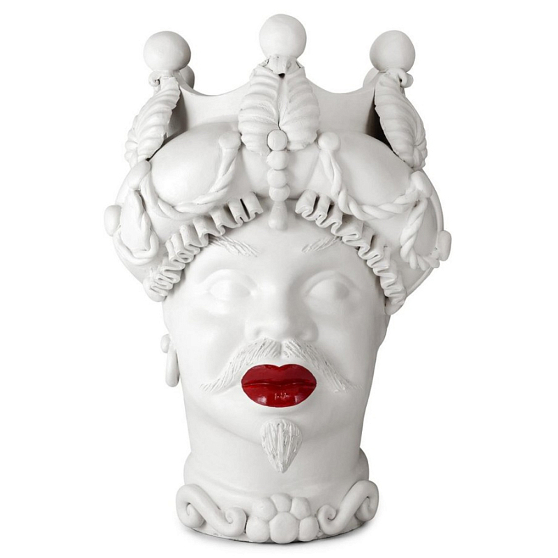 Ваза Vase Moro Man Baroque Matt Lipstick Белый Красный Ваза Vase Moro Man Baroque Matt Lipstick Белый Красный в Самаре | Loft Concept