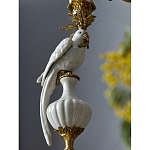 Подсвечник белый Попугай из фарфора с бронзовыми элементами Eden Garden варинант исполнения - 6 | Loft Concept в Самаре