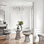 Люстра подвесная с прозрачными стеклянными подвесками в форме капель Диаметр 80 см Droplet Chandelier варинант исполнения - 11 | Loft Concept в Самаре