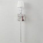 Бра с белым текстильным абажуром и хрустальными подвесками с декоративной кисточкой Lustre Reverie варинант исполнения - 7 | Loft Concept в Самаре