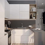 Кухонный гарнитур белый акриловый фасад Eveline White Kitchen Set варинант исполнения - 2 | Loft Concept в Самаре