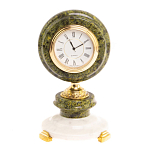 Часы настольные бронзовые из натуральных камней Мрамор и Змеевик Stone Clock варинант исполнения - 10 | Loft Concept в Самаре