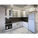 Угловой кухонный гарнитур белый и столешница под мрамор Gene Kitchen Set варинант исполнения - 6 | Loft Concept в Самаре