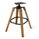 Барный стул со спинкой и мягкой обивкой с ромбами на 4-х деревянных ножках Бежевый Велюр Ava Charm варинант исполнения - 5 | Loft Concept в Самаре