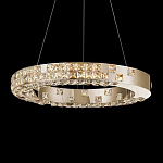 Люстра золотая в форме кольца с мозаичным хрустальным оформлением Sparks of Crystal варинант исполнения - 2 | Loft Concept в Самаре