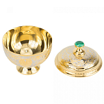 Сахарница металлическая с гравировкой и натуральным камнем Малахит в подарочной коробке Metal Stone Sugar Bowls варинант исполнения - 2 | Loft Concept в Самаре