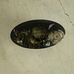 Шкатулка из эпоксидной смолы с цветами черная Epoxy Resin Oval Box Black варинант исполнения - 3 | Loft Concept в Самаре