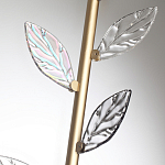 Бра с золотистой вертикальной трубкой и декоративными прозрачными листьями из стекла Sylva  варинант исполнения - 6 | Loft Concept в Самаре