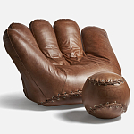 Дизайнерский кожаный пуф в виде бейсбольного мяча Poltronova Joe Ball Pouf варинант исполнения - 2 | Loft Concept в Самаре