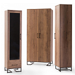 Шкаф-витрина в стиле лофт с чёрной стеклянной дверью Urban Style Space 2 варинант исполнения - 4 | Loft Concept в Самаре