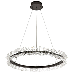 Кольцевая люстра с хрустальным декором Rowan Crystal Ring Horizontal Black Chandelier варинант исполнения - 2 | Loft Concept в Самаре