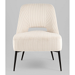 Кресло лаунж Бостон велюр рельефный молочный на черных ножках варинант исполнения - 4 | Loft Concept в Самаре