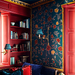 Обои с вышивкой ручной работы Flora Rio colourway on Liso Pine wool sateen варинант исполнения - 1 | Loft Concept в Самаре