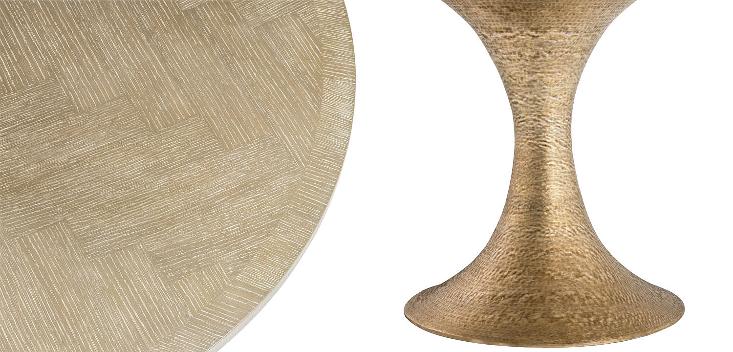 Обеденный стол Eichholtz DINING TABLE MELCHIOR ROUND brass Обеденный стол Eichholtz DINING TABLE MELCHIOR ROUND brass - Loft-Concept в Самаре