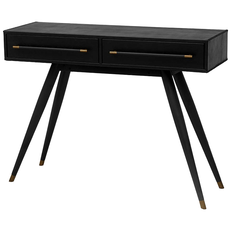 Консоль с 2-мя ящиками Idoya Black Console Черный Латунь Консоль с 2-мя ящиками Idoya Black Console Черный Латунь в Самаре | Loft Concept