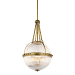 Подвесной светильник с рифленым стеклянным плафоном в форме шара Kichler варинант исполнения - 1 | Loft Concept в Самаре