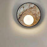 Бра круглое с каменным диском в металлической раме Sandstone Painting варинант исполнения - 4 | Loft Concept в Самаре