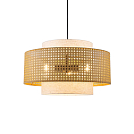 Подвесной светильник с декоративным поясом из плетеного бамбука Biuloggicu варинант исполнения - 1 | Loft Concept в Самаре