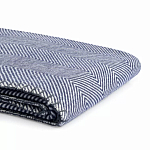 Плед из шерсти мериноса темно-синего цвета 130×180 см Indigo Waves варинант исполнения - 3 | Loft Concept в Самаре