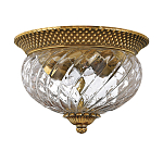 Потолочный светильник цвета латунь с прозрачным рифленым плафоном в форме чаши Hinkley варинант исполнения - 5 | Loft Concept в Самаре