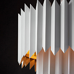 Люстра белая с гофрированным двойным абажуром Corrugated Double Lampshade варинант исполнения - 4 | Loft Concept в Самаре