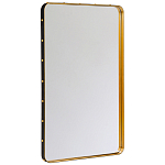 Зеркало прямоугольное в металлической раме с кожаной отделкой Loft in Reflection варинант исполнения - 1 | Loft Concept в Самаре