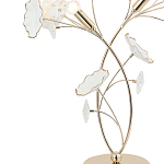 Настольная лампа с изогнутыми золотыми ветвями и белыми лепестками Wintery flovers варинант исполнения - 1 | Loft Concept в Самаре