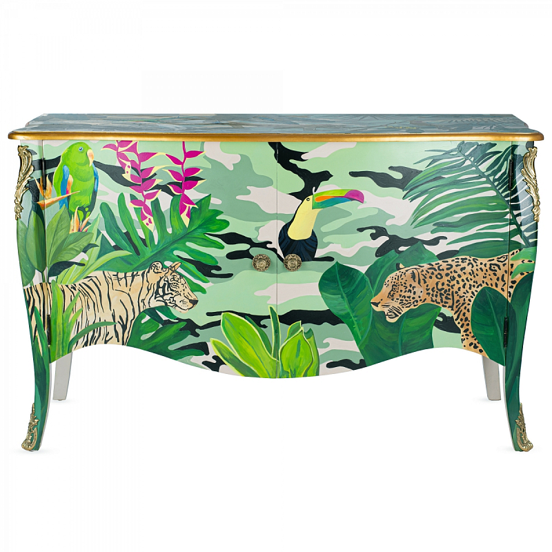 Комод L.XV DRESSER Flowers Jungle Серебряный Зеленый в Самаре | Loft Concept 