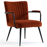 Кресло бархатное с подлокотниками на металлическом каркасе Oriel Retro Armchair варинант исполнения - 1 | Loft Concept в Самаре
