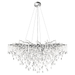 Люстра подвесная с прозрачными стеклянными подвесками в форме капель Диаметр 100 см Droplet Chandelier варинант исполнения - 12 | Loft Concept в Самаре