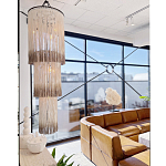 Люстра круглая трехъярусная из бахромы Milk Gradient Braided Fringe варинант исполнения - 3 | Loft Concept в Самаре