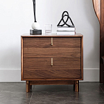 Прикроватный деревянный столик с ящиками Moon Walnut Furniture варинант исполнения - 2 | Loft Concept в Самаре