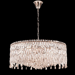 Люстра круглая с хрустальными подвесками на серебряном каркасе Roul Crystal Light варинант исполнения - 7 | Loft Concept в Самаре