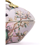 Шкатулка фиолетового цвета с рисунком бабочек и крышкой с фигуркой птицы на ветке Eden Garden варинант исполнения - 5 | Loft Concept в Самаре