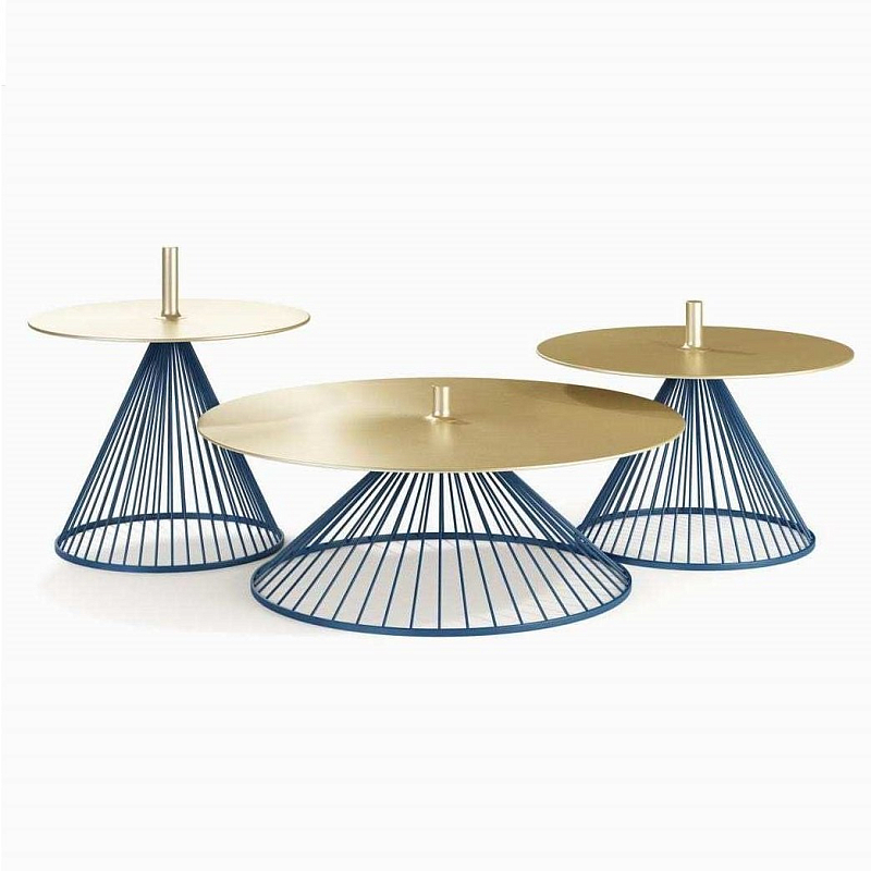Кофейный стол Lucerne cocktail table Латунь Синий Кофейный стол Lucerne cocktail table Латунь Синий в Самаре | Loft Concept
