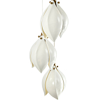 Подвесной светильник светодиодный с 6-ю белыми плафонами в виде цветов Flower Light Gold варинант исполнения - 3 | Loft Concept в Самаре