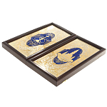 Нарды настольные из натурального камня лазурит и долерит Backgammon from Stone варинант исполнения - 14 | Loft Concept в Самаре