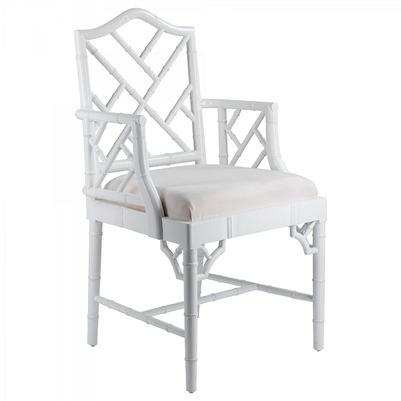 White Chippendale Arm Chair Белый в Самаре | Loft Concept 