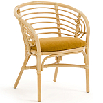 Кресло из ротанга с сиденьем из велюра Vini Rattan Armchair варинант исполнения - 1 | Loft Concept в Самаре