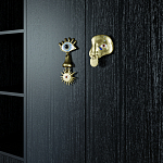 Большой шкаф с витриной Elsa Dreams Black варинант исполнения - 5 | Loft Concept в Самаре