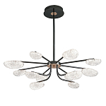 Люстра черного цвета с 12-ю прозрачными плафонами овальной формы Iona chandelier варинант исполнения - 2 | Loft Concept в Самаре