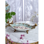 Блюдо овальное из голубого фарфора с ручками в виде бабочек и цветочным рисунком Blue Garden варинант исполнения - 6 | Loft Concept в Самаре