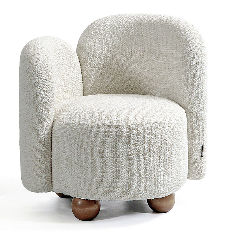 Кресло White Wooden Balls Белый Коричневый в Самаре | Loft Concept 