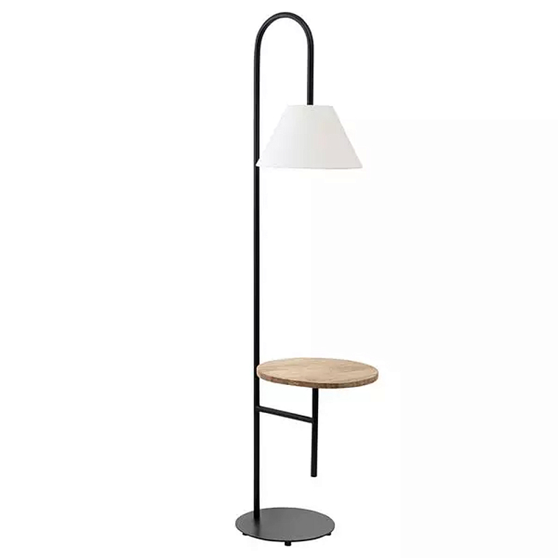 Торшер с полкой для хранения Floor Lamp with Storage Shelf Белый Черный в Самаре | Loft Concept 