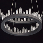 Люстра с двумя кольцами черного цвета с хрустальными элементами QUARTZ CRYSTAL варинант исполнения - 10 | Loft Concept в Самаре