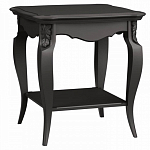 Стол журнальный черный из массива бука с полкой в стиле прованс Black Provence варинант исполнения - 2 | Loft Concept в Самаре