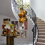 Люстра креативная из дисков цвета латунь Constellation Light and Style варинант исполнения - 5 | Loft Concept в Самаре