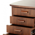 Дизайнерский письменный стол округлой формы с 4-мя ящиками и дверкой с полочками Rili варинант исполнения - 4 | Loft Concept в Самаре