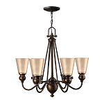 Люстра бронзового цвета с конусными плафонами из бежевого стекла Hinkley варинант исполнения - 2 | Loft Concept в Самаре