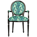 Стул из натурального бука с подлокотниками Ikat Pattern бирюзовый варинант исполнения - 1 | Loft Concept в Самаре